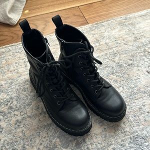 Black combat boots